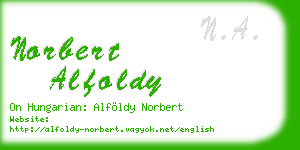 norbert alfoldy business card